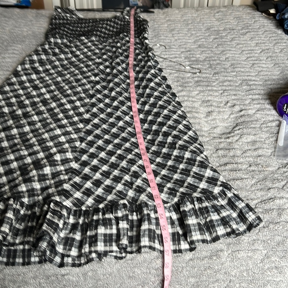 Ganni Black and White Plaid Maxi Dress - Picture 4 of 7